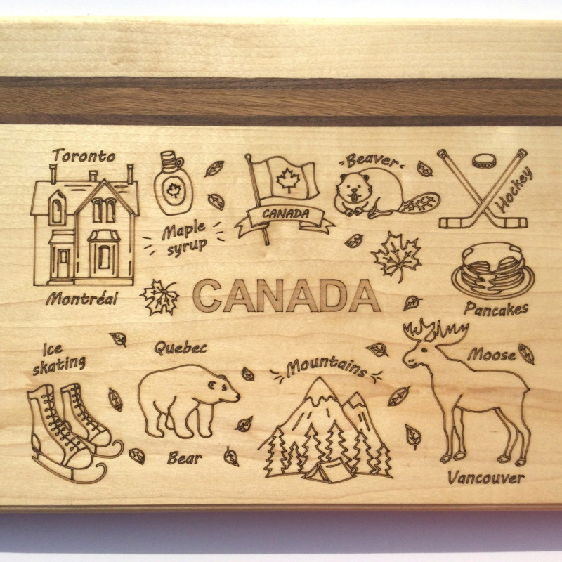 Canada cutting board (maple, walnut, oak)