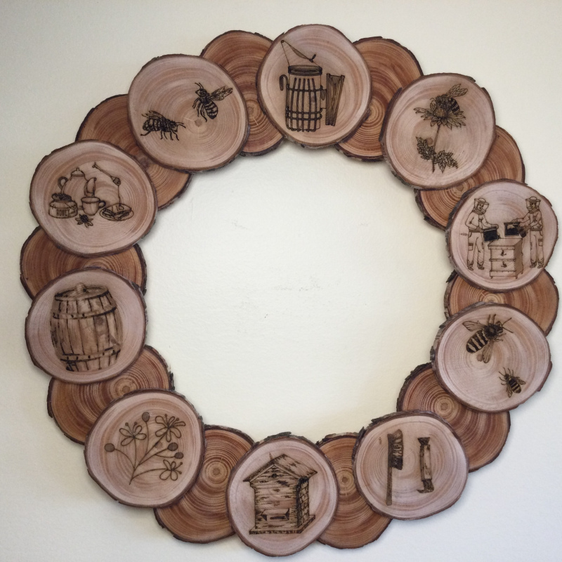 40 cm Wood slices wreath 